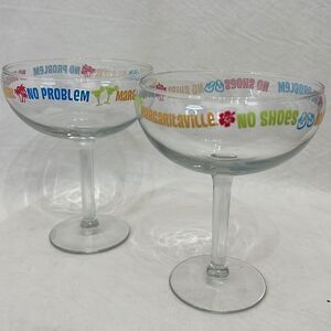 Margaritaville Glasses 12 Ounce Each Set 2 6 1/4 In Tall 5 In Round Jimmy Buffet